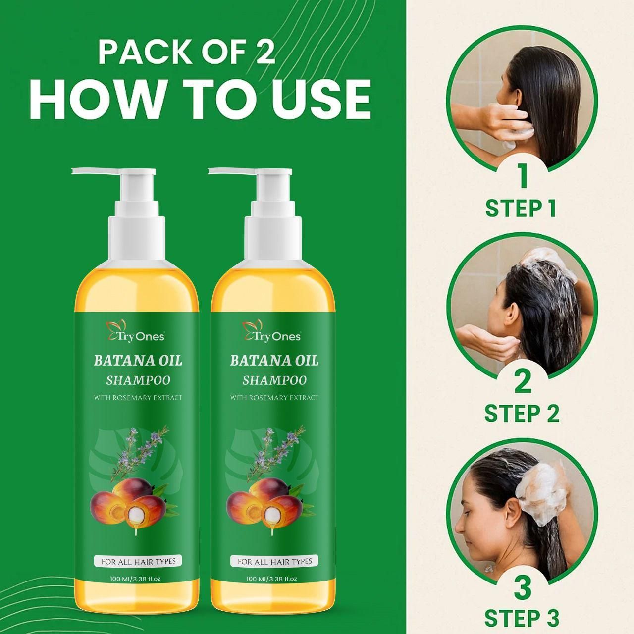 Batana Oil Shampoo for Hair Growth with Rosemary Extract 🌱✨ (100% Pure & Natural) - Buy 1 Get 1 Free🔥🔥