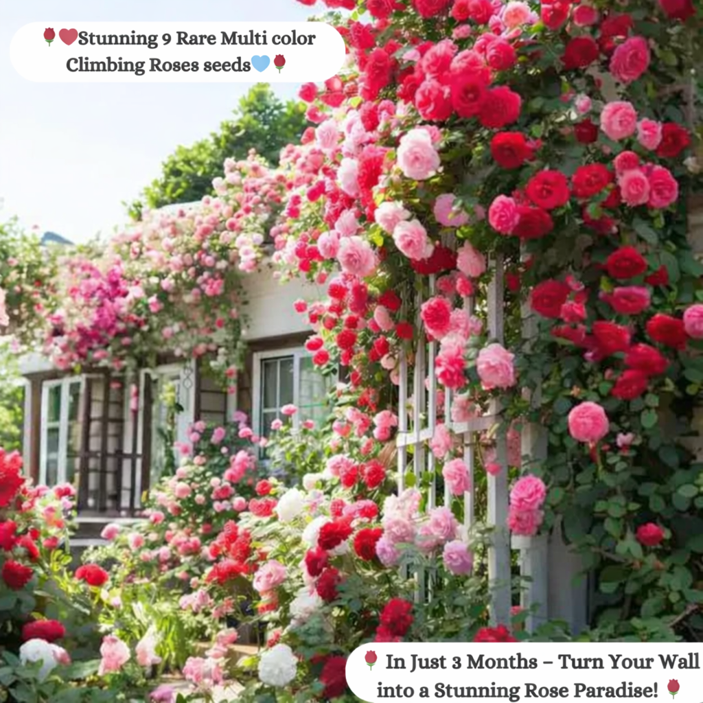 🌹 Elegant Climbing Rose Flower Seeds- 9 Rare and Breathtaking Colors Seeds